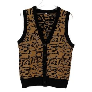 Unisex Patterned Knit Vest